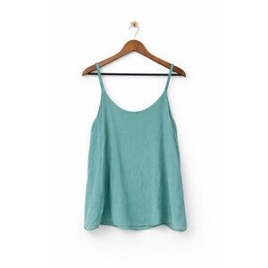 Gigi Moda Silk Blend Camisole Tank Top Teal Made in Italy Flowy Womens